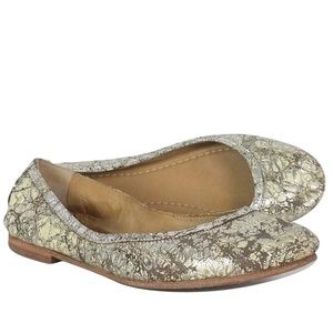 FRYE Women's Carson Ballet Flat, Silver Multi,